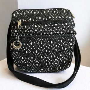 Travelon Anti-Theft RFID Boho Slim Bag in Black and White